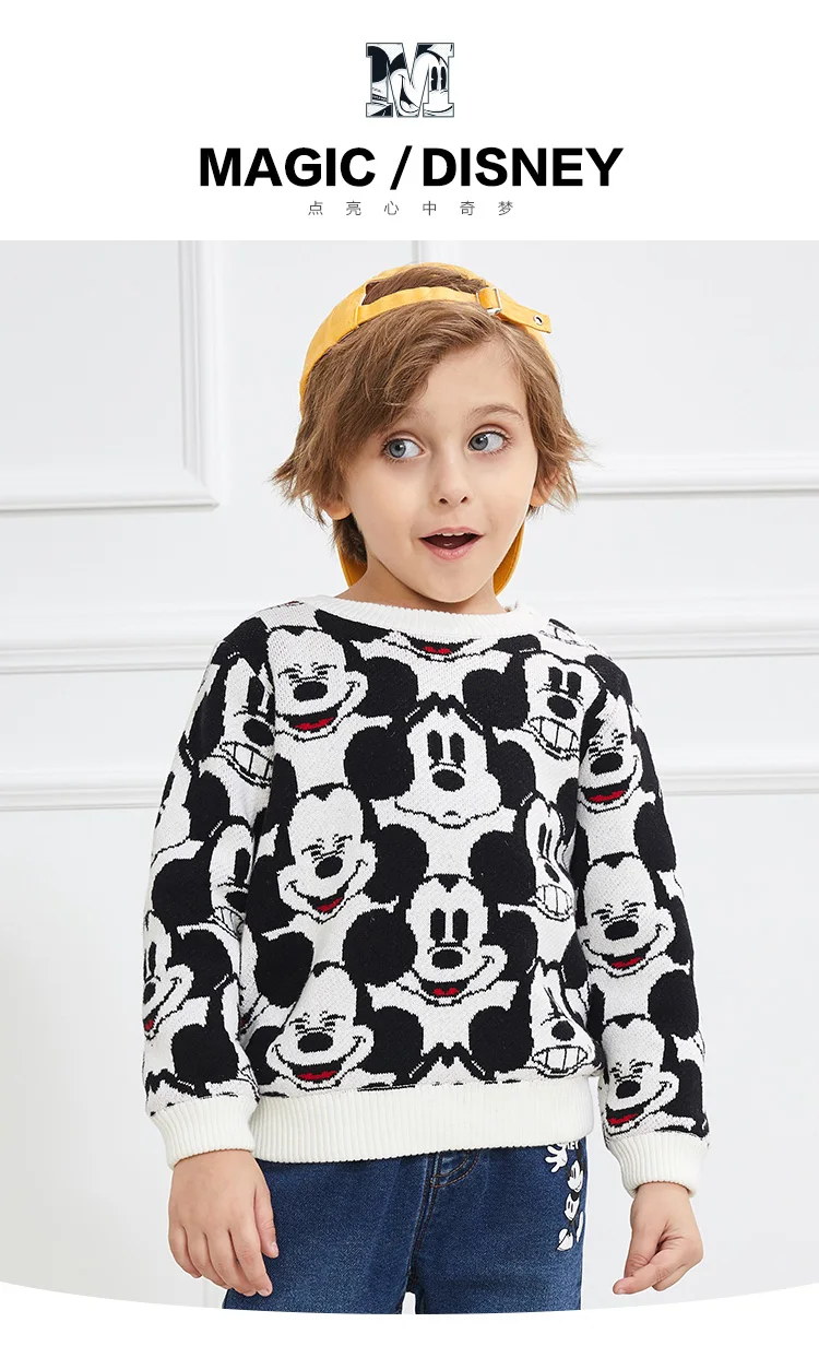 Disney/детская одежда; детская двойная теплая трикотажная рубашка; свитер с круглым вырезом из плюша для мальчиков; свитер для малышей; свитера для мальчиков
