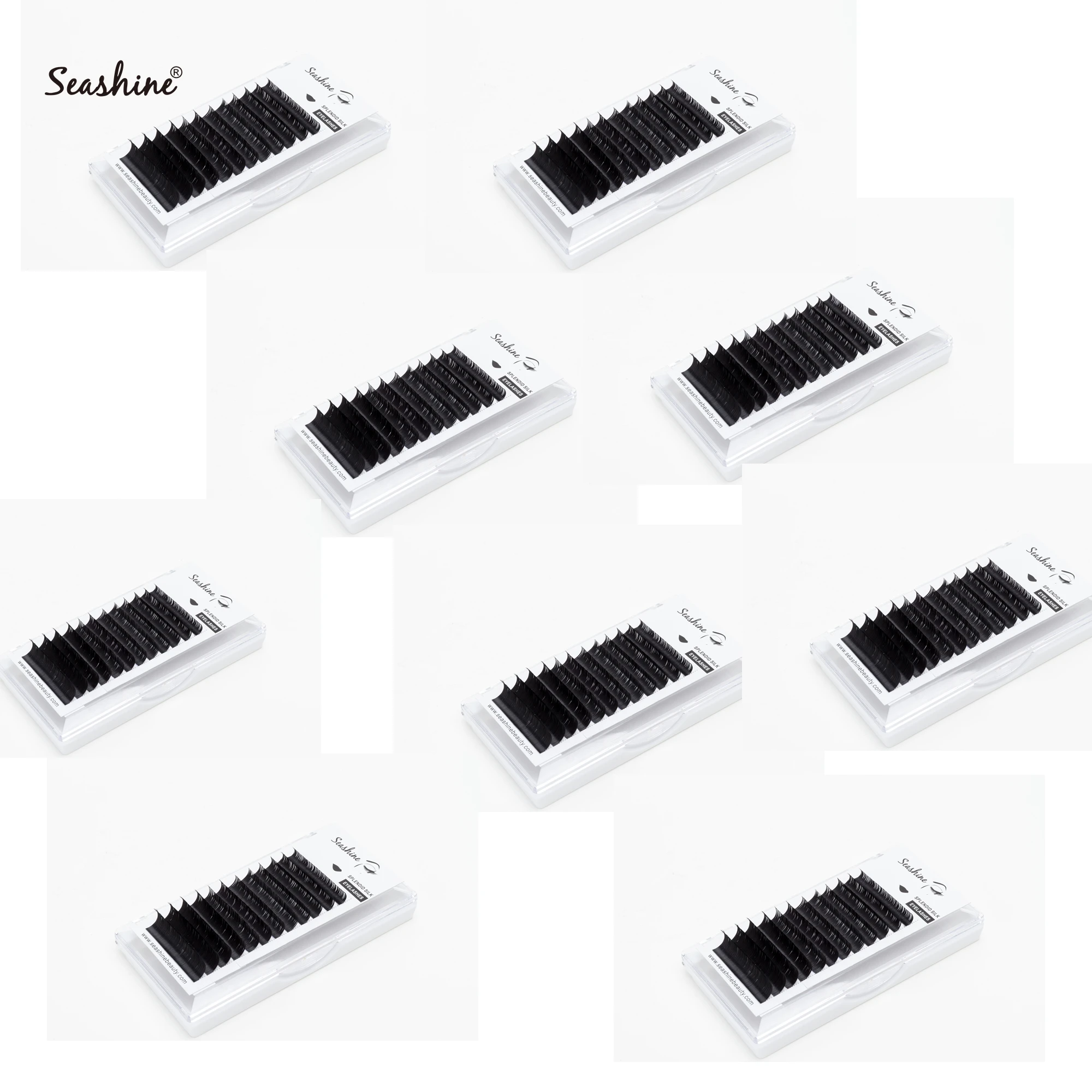 Seashine Mink Lashes Makeup Maquiagem Individual Eyelash Extension High Quality Natural Soft Synthetic Mink Lash 4 cases eyelash extension eye lashes silk mink individual soft lash supplies deep matt natural looking hpness