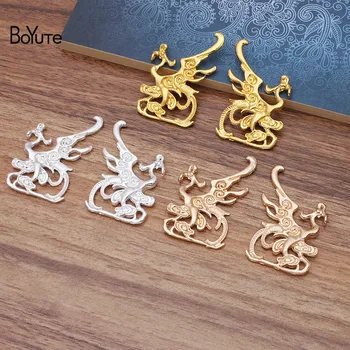 

BoYuTe New Arrive (5 Pieces/Lot) 34*52MM Phoenix with Loop Hand Made DIY Retro Court Hair Jewelry Accessories