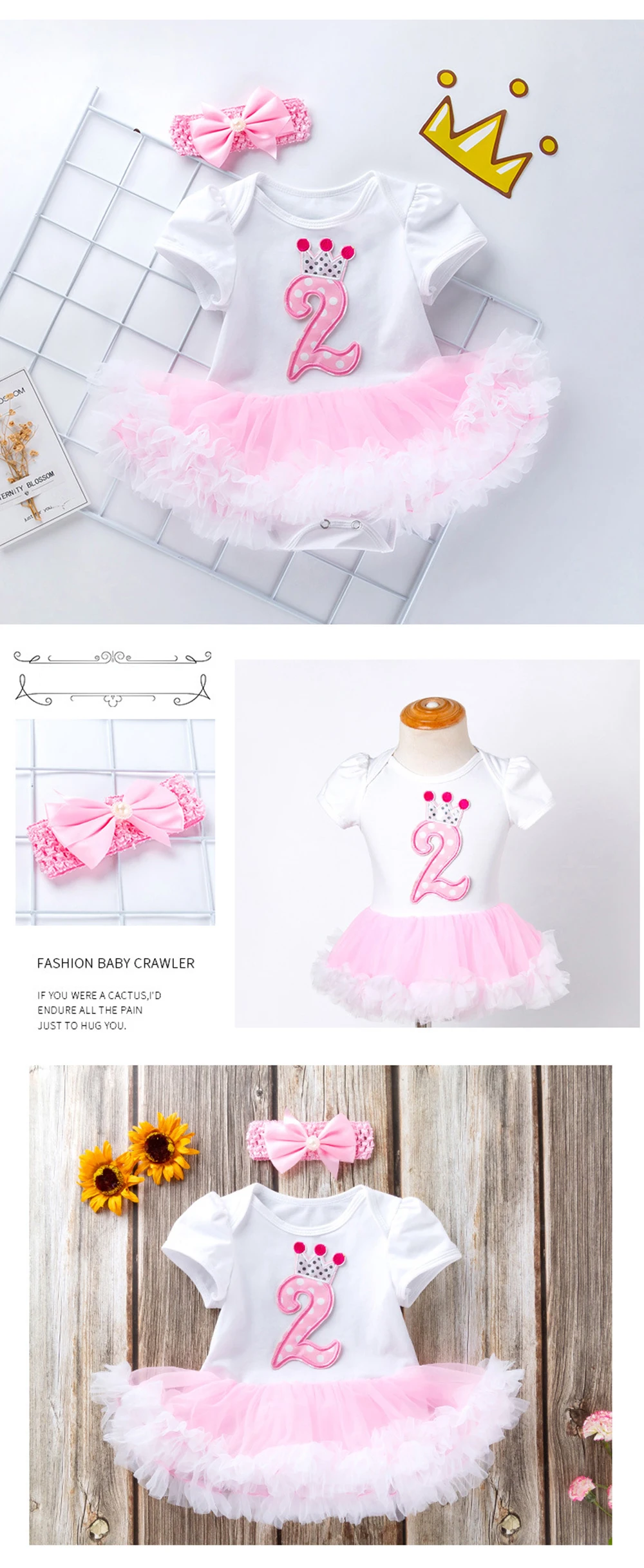 Infant Girl Rompers Dress Baby Girls Birthday Clothes Sets Outfits 2pcs Newborn Cotton Tutu Jumpsuit Party Clothes20190923_172742_022