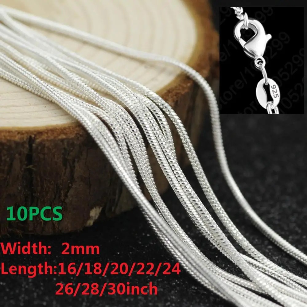 10pcs/lot Promotion! Top Quality 925 Sterling Silver Necklace Chain