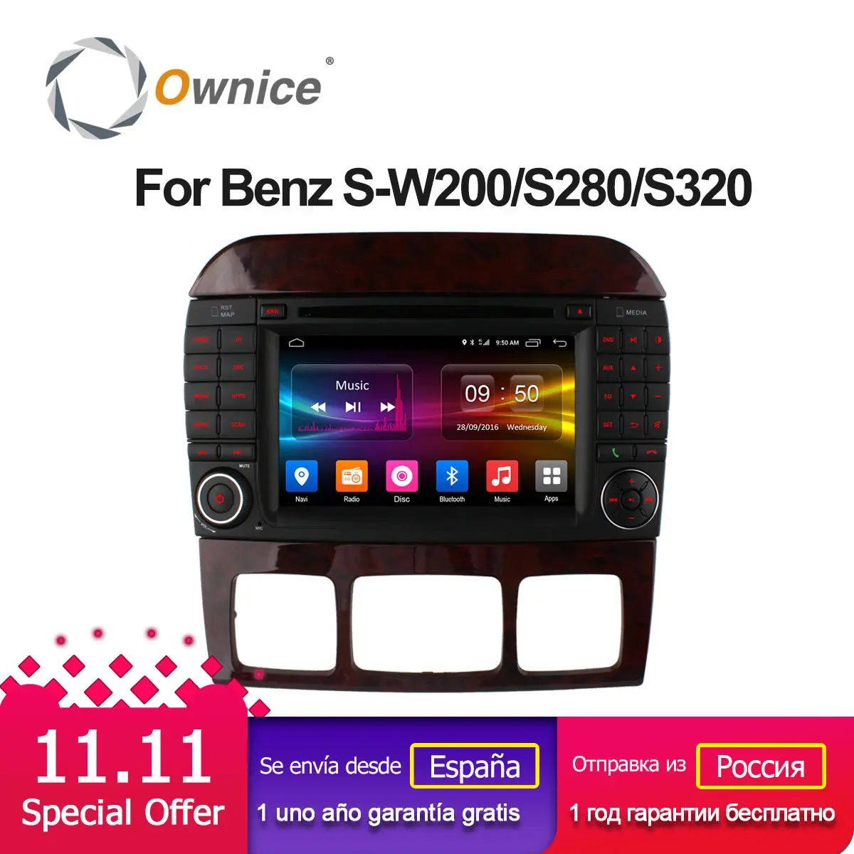 Ownice C500 Android 6 0 Восьмиядерный автомобильный DVD плеер для Mercedes S Class W220 S280 S320 S350 S400 S420