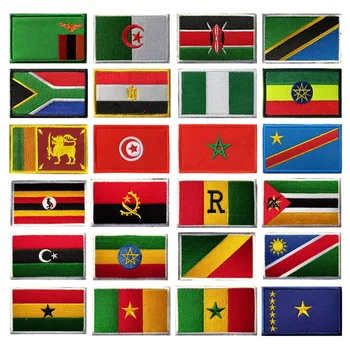 

embroidery HOOK&LOOP Africa patch national flag cartoon patches for bag hat badges applique patches for clothing GU-2416