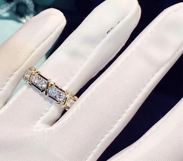 

Fashion famous brand jewelry mix gold color cross finger ring letter X ring 925 sterling silver jewelry women accessories