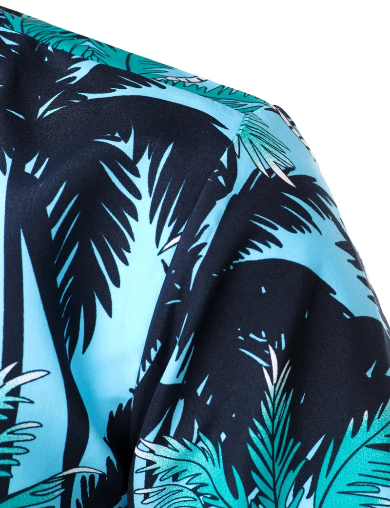 Palm Tree Printed Hawaiian Beach Shirt for Men 2019 Summer Short Sleeve 5XL Aloha Shirts Mens Holiday Vacation Clothing Chemise 5
