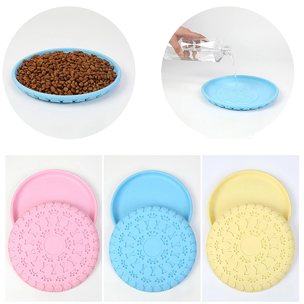 Soft Rubber Pet Flying Discs Dog Interactive Training Toy Puppy Feeding