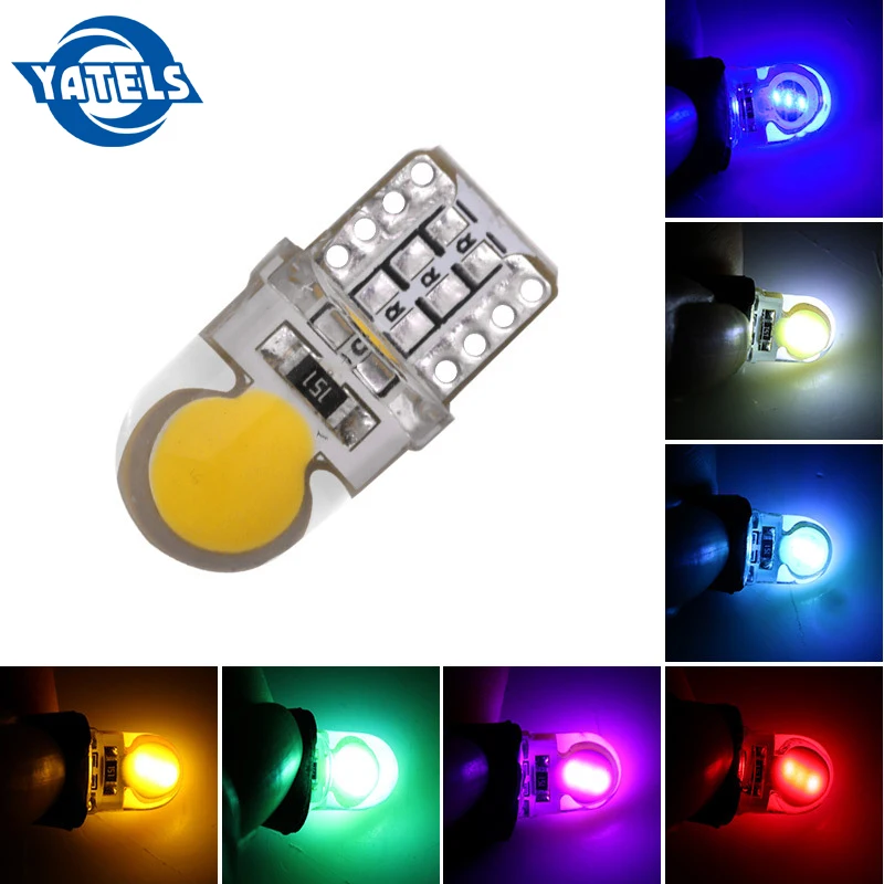 10 шт. Авто 24В 12В T10 светодиодный белый 194 W5W 168 COB кремнезема красные синие зеленого