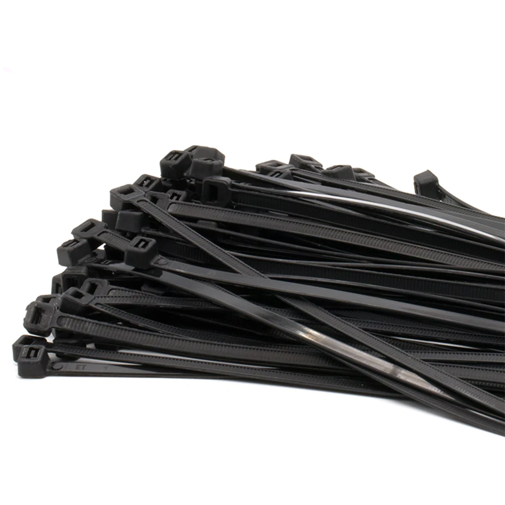 Nylon Cable Ties Self-locking White Black Plastic Ring Winding Cable Ties Fixed Cables Various Specifications 100PCS