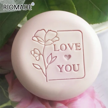 

Flowers Shape Acrylic Soap Stamp Natural Transparent Custom Stamps For Making Soap Chapter With Handle Handmade Seal Z0578LY
