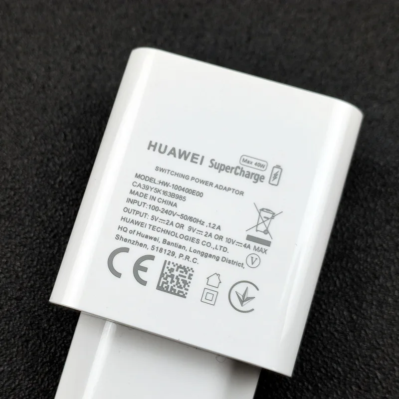 Huawei mate 30 Pro Supercharge зарядное устройство 40 Вт Быстрая зарядка Usb настенный адаптер для Nova 5t 5 P20 P30 pro Honor 20 V20 10