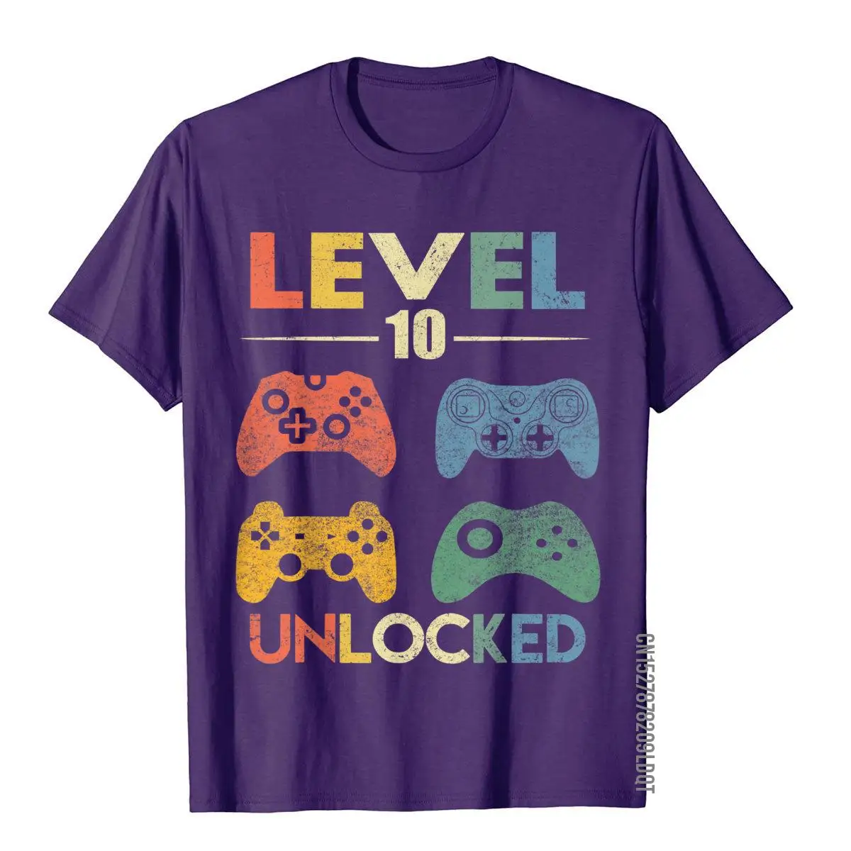 Level 10 Unlocked Shirt Funny Video Gamer 10th Birthday Gift T-Shirt__B14338purple