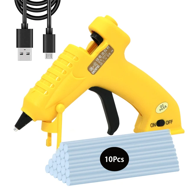 3.6V Wireless Hot Melt Glue Gun 8W USB Rechargeable Lithium Battery  Cordless Glue Gun with