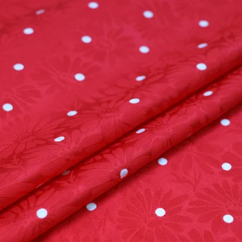 

100cm*145cm Red Floral Jacquard Viscose Rayon Fabric Polka Dots Baby Clothing Material Soft