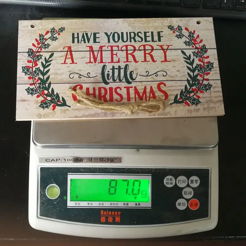 Подарите себе веселую маленькую рождественскую подвесную Sign-20.3X10.8X0.8cm из дерева Холли