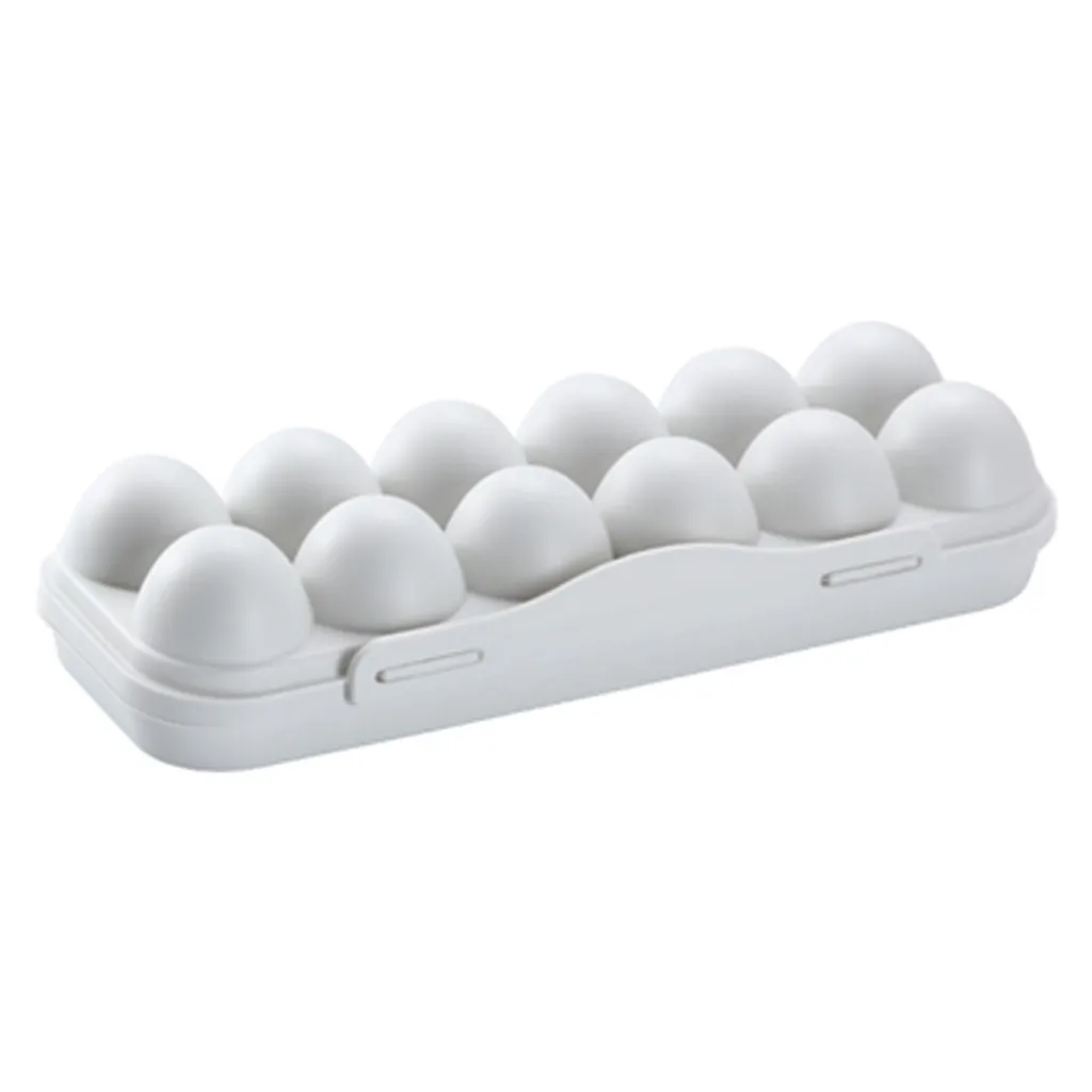 

12 Eggs Airtight Plastic Storage Case Refrigerator Single Layer Food Container Storage Boxes Space Saver Home Organizer Gadgets