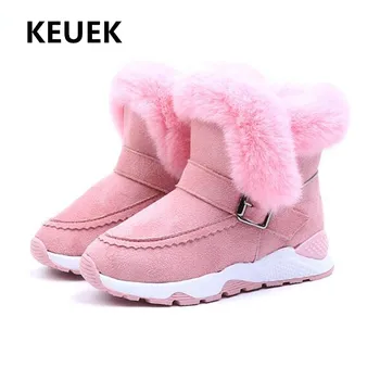 

New Children Snow Boots Winter Kids Shoes Boys Girls With Plush Ankle Boots Baby Student Warm Cotton Shoes 02B