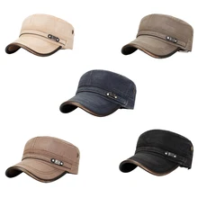 1 шт. Модные мужские и женские пять цветов унисекс Регулируемый классический стиль простая плоская винтажная армейская шляпа Кадет Военный патрульный колпачок