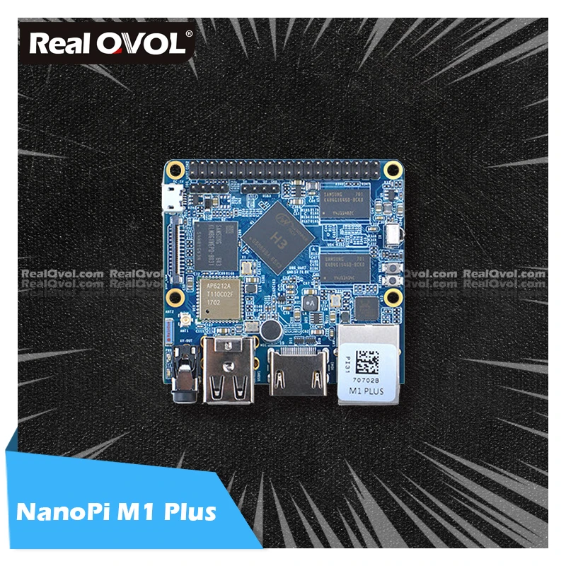 RealQvol FriendlyELEC NanoPi M1 Plus  , Allwinner H3  ھ Cortex-A7, 1.2GHz,1GB DDR3 RAM,8GB eMMC