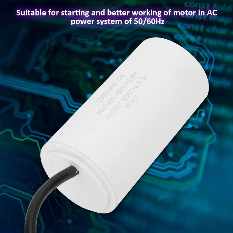 60 мкФ CBB60 конденсатор моторного двигателя eco friendly 450V запуск Конденсатор СОЭ 0 2