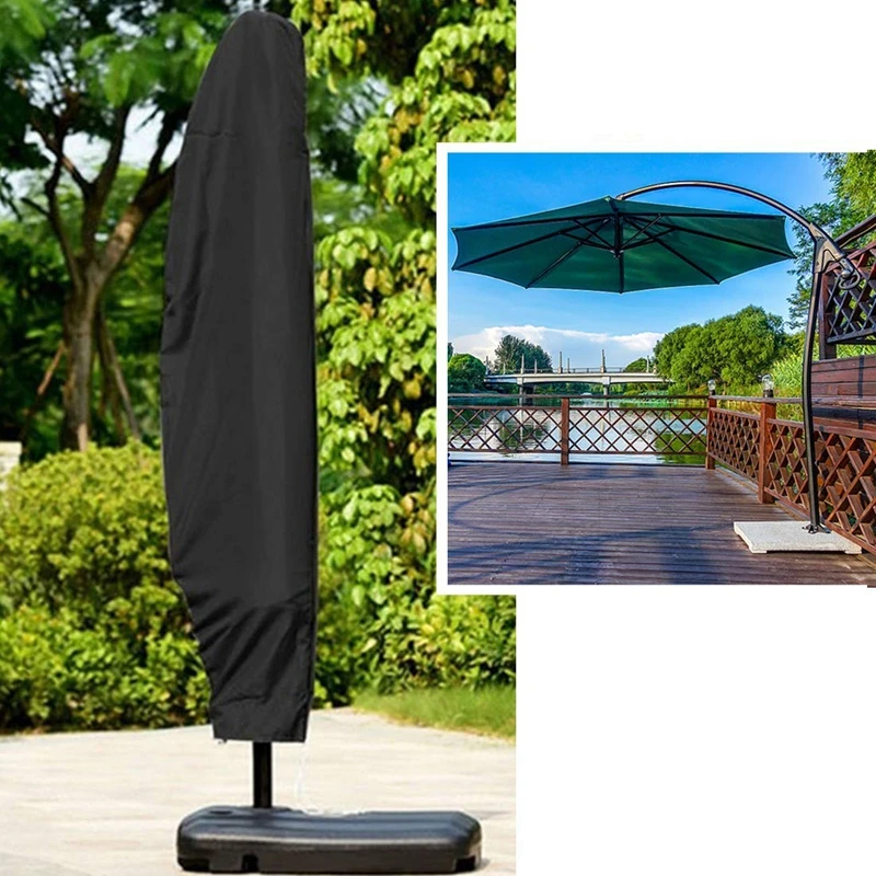 Parasol Cover Cantilever Upgraded 600d Oxford Fabric Waterproof Patio Umbrella Covers With Zip 280 X 81 X 45cm For 9ft To 11f Foldable Storage Bags Aliexpress