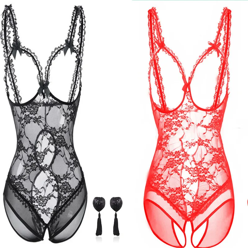 Sexy Lace Lingerie Set Erotic Lace Babydoll Dress Open Bra Plus Size Teddy Outfit See-through Exotic Sexy Lingerie women underwear,sexy lingerie