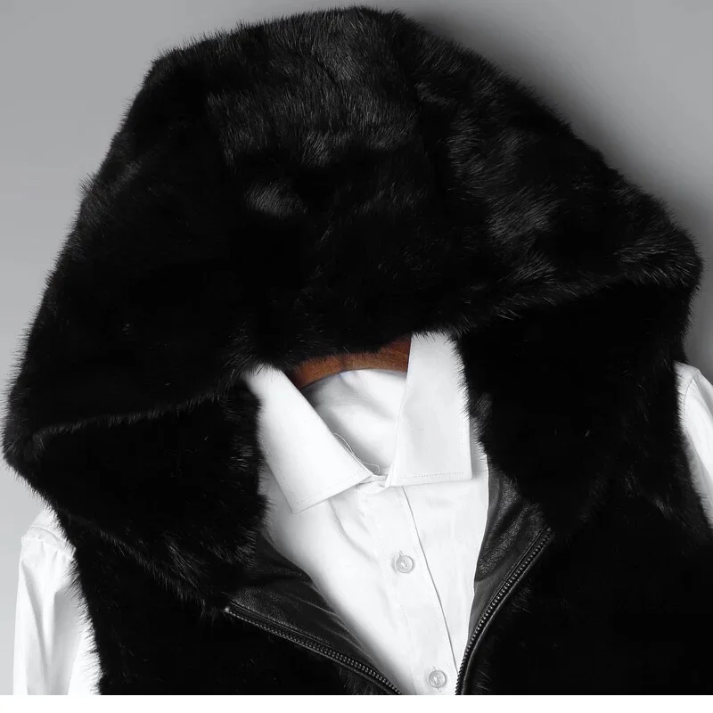 PUDI Для мужчин зимние натуральный мех норка меховая жилетка, куртка Фирменная Новинка; домашний комплект одежды для мальчика из натурального меха пальто MT852