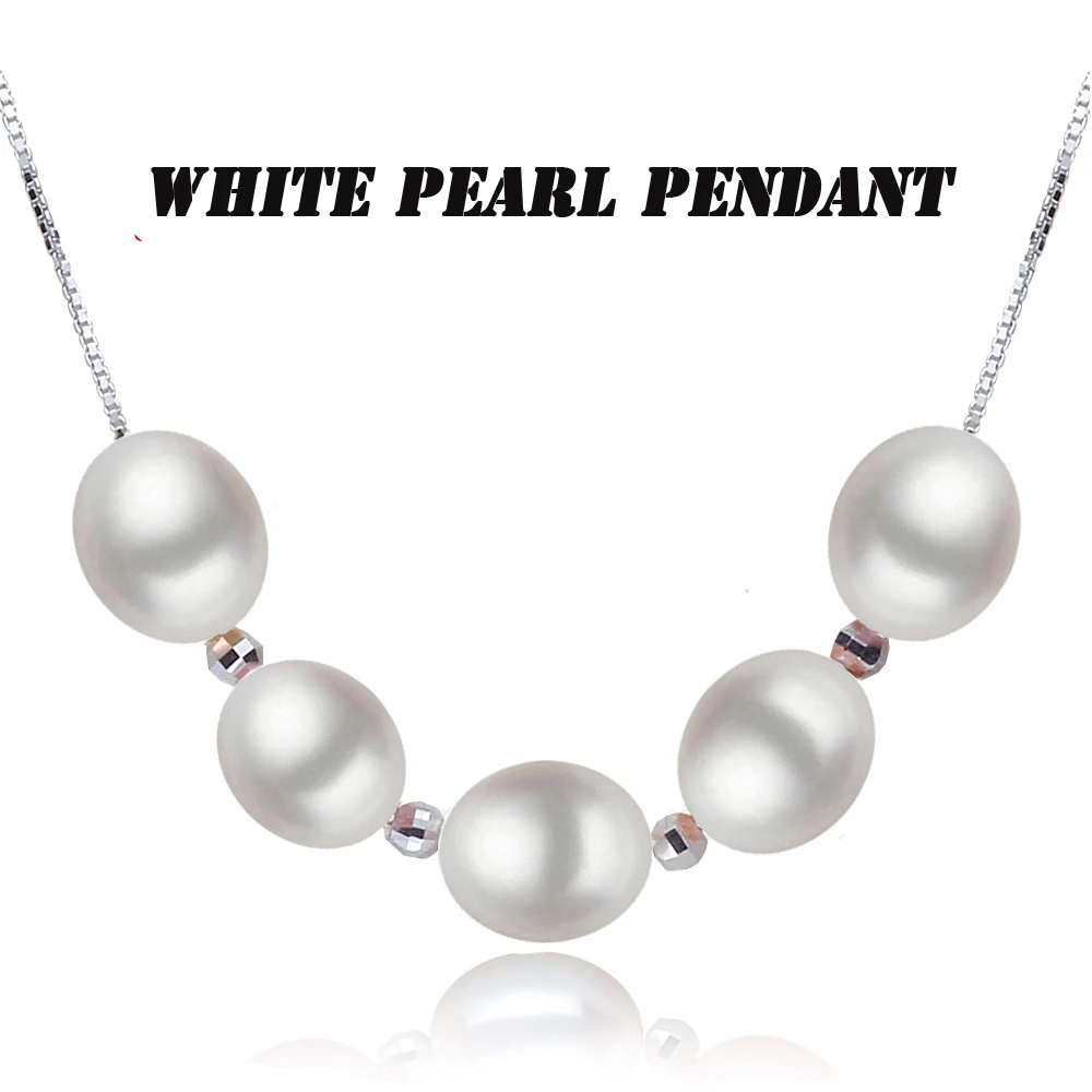 Real Beautiful Genuine 925 Sterling Silver Necklace,Colorful Natural Pearl Necklace Jewelry for Girl Birthday