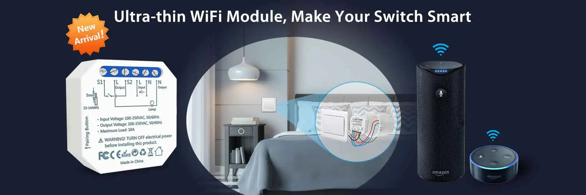 LoraTap Mini DIY Module Wifi Light Switch Wireless APP Remote Control Switch 220V Smart Home Electrical Switches illuminated light switch