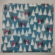 50x105 см Блестящая серебряная штамповка Рождественская елка Снеговик печатная хлопковая ткань блестящая ткань пэчворк Сделай Сам шитье домашний декор