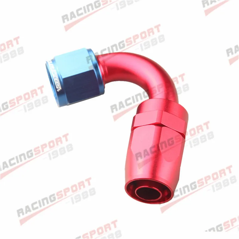 AN12 12AN AN-12 120 Degree  Oil Fuel Swivel Hose End Fitting Oil Hose End Adaptor Kit  Red/Blue