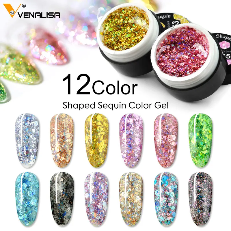 

VENALISA Nail Art Semi Permanent UV Lacquer Hybrid Varnishes Gel Glitter Platinum Paint Nail Polish Top Base Primer For Manicure