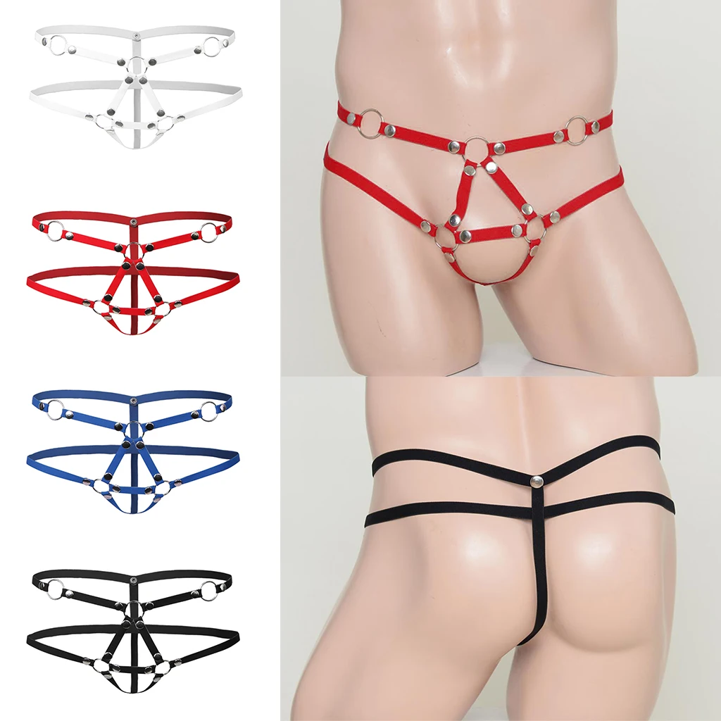Men's Sexy Rivet Thongs Underwear Bulge G-string Jockstrap T-Back Underpants