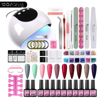 

COSCELIA 8ML Soak off Gel Nail Polish Set Gel Manicure Set For Nails With UV Led Lamp Everything For Manicure Set For Nail Art