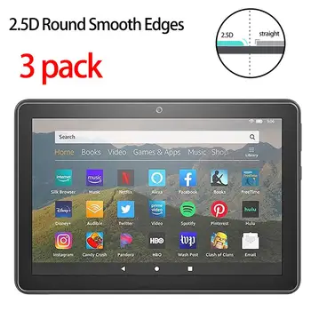 

for Amazon Fire HD 8 2020 / Fire HD 8 Plus 2020 Screen Protector, 2.5D Rounded edges, Tablet Protective Film Tempered Glass
