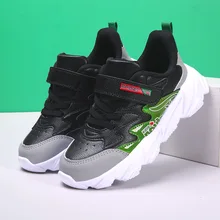 Весенне-осенняя повседневная обувь для девочек и мальчиков с застежкой на липучке, Детские лёгкие сникерсы, прогулочный бег Уличный спорт