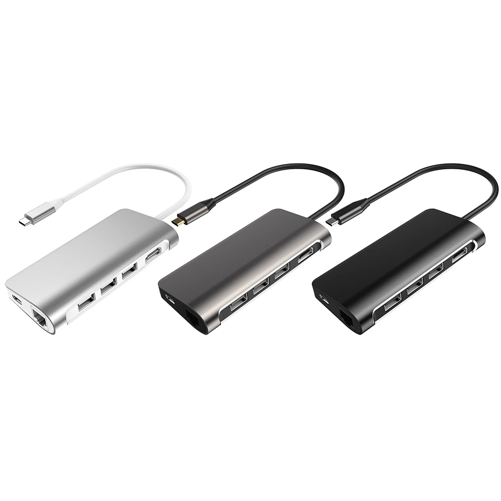 Тип C на HDMI 4K док-станция для USB3.0 для Mackbook iMac XPS15 nintendo переключатель SD/устройство для считывания с tf-карт 1000M LAN RJ45 8-в-1 usb-хаб
