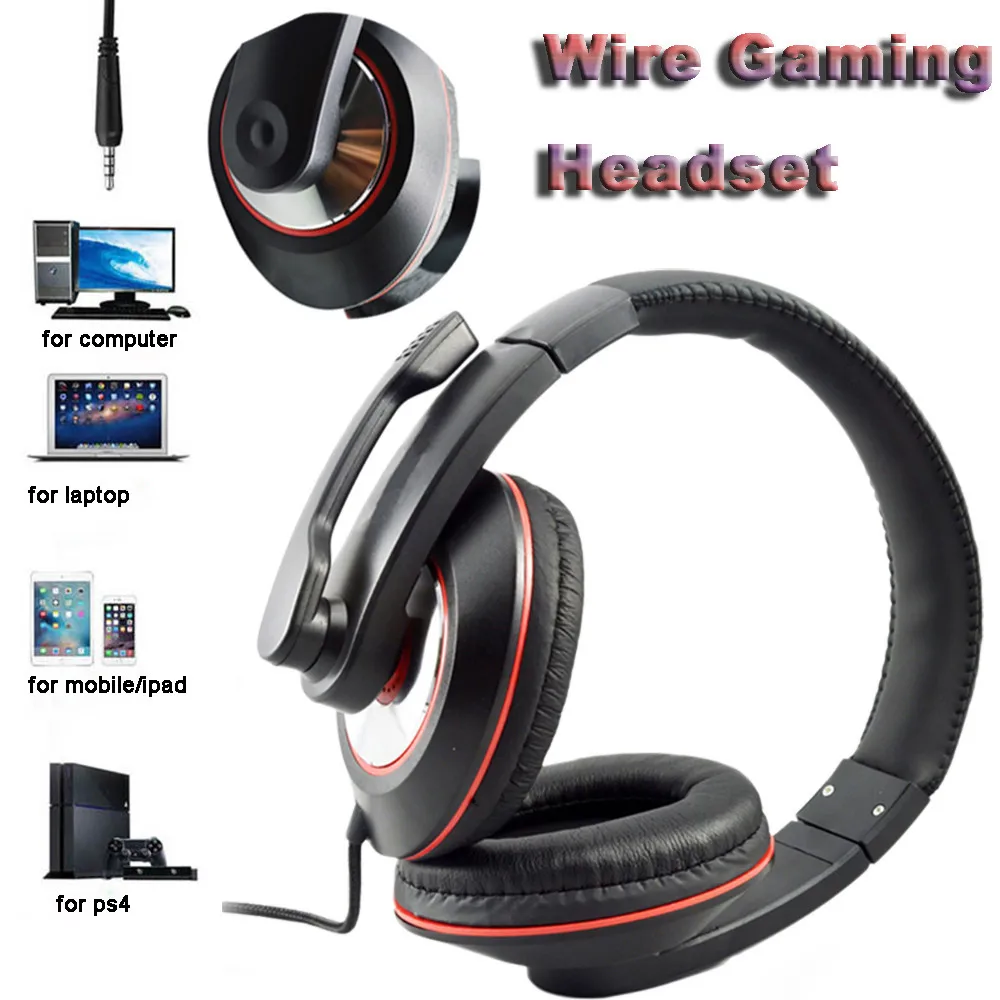Stereo Heads Wire Headphones On Ear Foldable Gaming Headset For iPhone Samsung Huawei Xiaomi Hi-Fi Wireless Headset