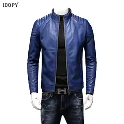 Idopy осенние мужские Куртки из искусственной кожи пальто мужская верхняя одежда из искусственной кожи ветрозащитное водонепроницаемое