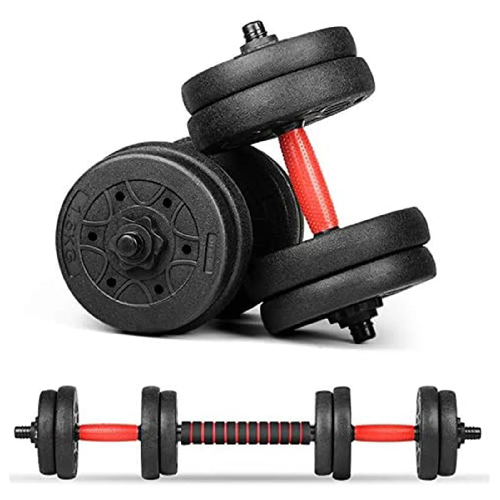 50CM Dumbbell Bars Solid Steel Weight Lifting Dumbbell Rod Durable Handle With Spin-Lock Collar For Fitness Accessories