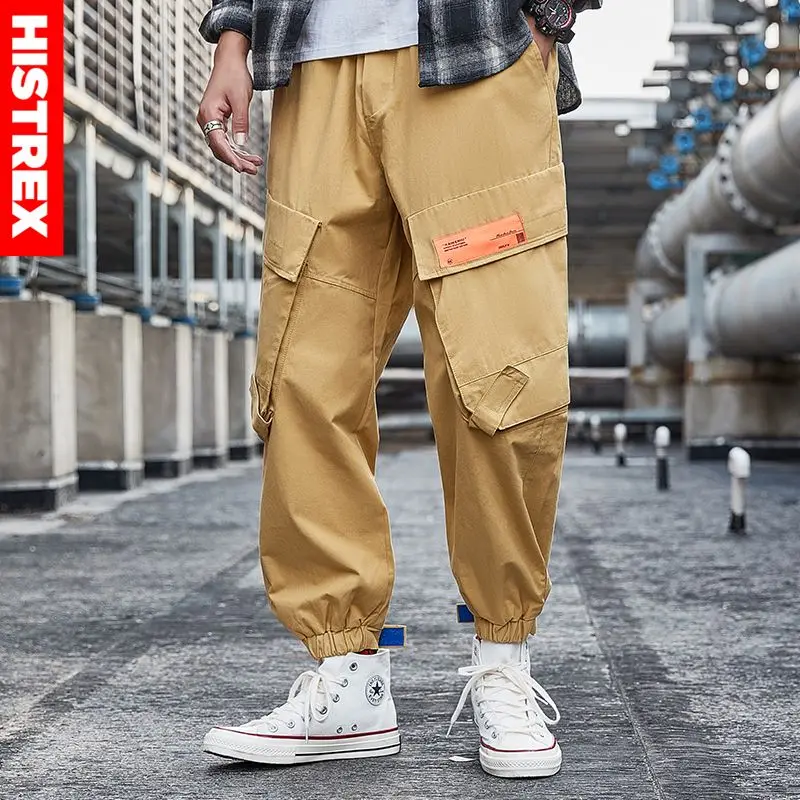 

HISTREX 100 Cotton Khaki Army Men Pant Men's New Tatical Hip Hop Joggers Work ClothesCargo Clothing Track Techwear B05R1#