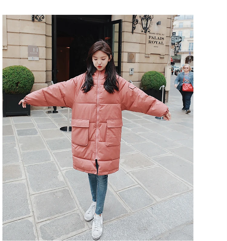 Long Sleeve Mid-length Pocket Zipper Cotton-padded Clothes/Cotton Coat Winter Casual Fashion Qyzfsy1011