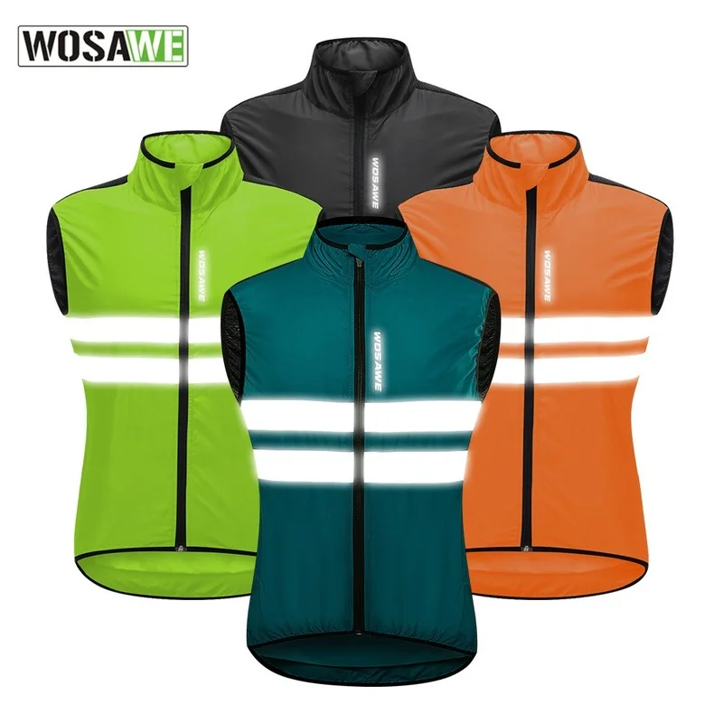 

WOSAWE Lightweight Reflective Men Cycling Vest with Back Breathable Windproof Mesh Road Mountain Bike Bicycle Running MTB Vest