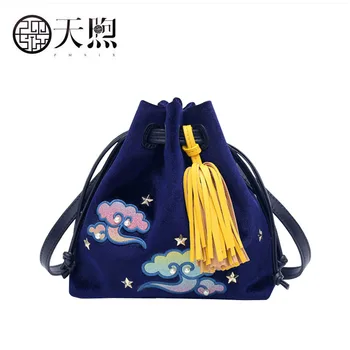 

Pmsix New women bag Velvet material fashion Hand embroidery women handbags luxury handbags women bags designer