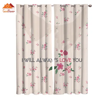 

Nordic Style Flower Window Curtains Living Room Outdoor Fabric Drapes Curtain Home Decor