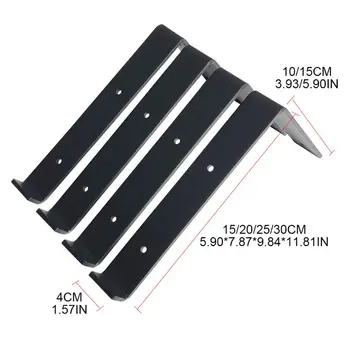

4pcs/set Metal Wall Mounted Black Shelf Bracket Supporting Plate L-shaped Shelf