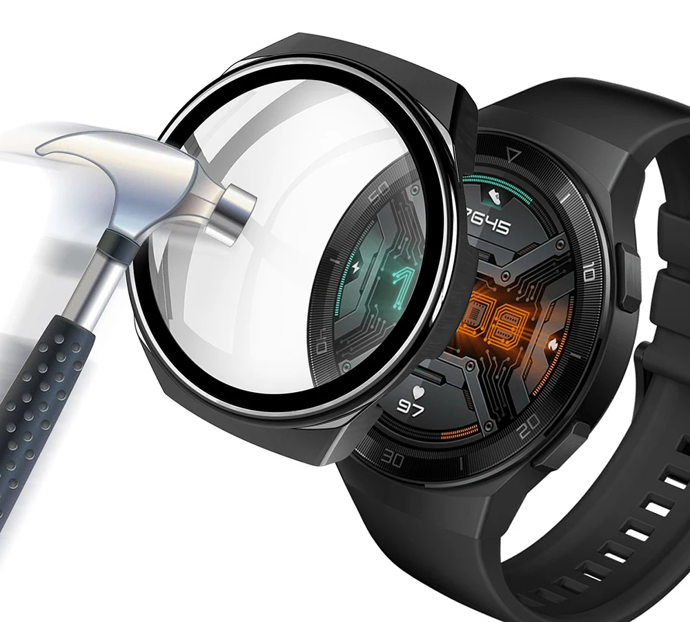 Case for Huawei Watch GT 2E GT2E GT2 GT 2 42mm 46mm Full Coverage Bumper Case Cover with Tempered Glass Screen Protector Case for Huawei Watch GT 2E GT2E GT2 GT 2 42mm 46mm Full Coverage Bumper Case Cover with Tempered Glass Screen Protector