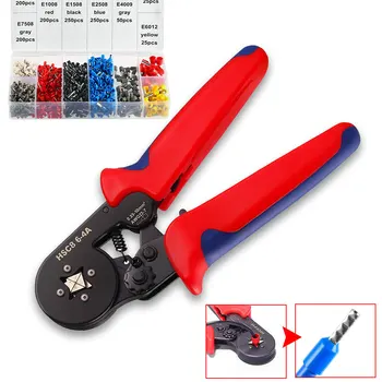 

Ratchet With 1200 Terminal Hand Tool Insulated Crimping Pliers Set Durable Multipurpose Repair 0.25-10mm2 Self Adjustable