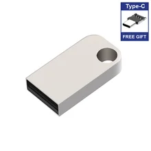 Супер мини металлический usb флэш-накопитель 64 ГБ 32 ГБ 16 ГБ 8 ГБ 4 ГБ геометрическая форма Подарочный адаптер Typec