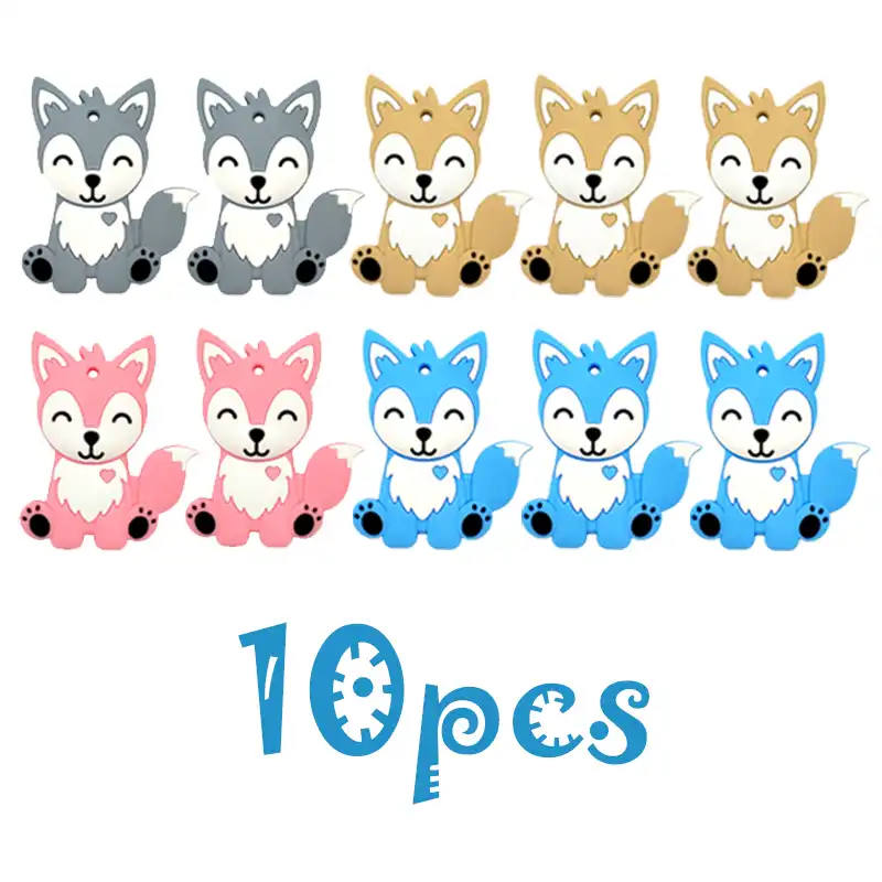 Anneau De Dentition En Silicone Pour Bebe 10 Pieces Lot Animaux Dessin Anime Sans Bpa Rongeur Diy Accessoires De Poussette Cadeaux Pour Bebe Vente En Gros Aliexpress