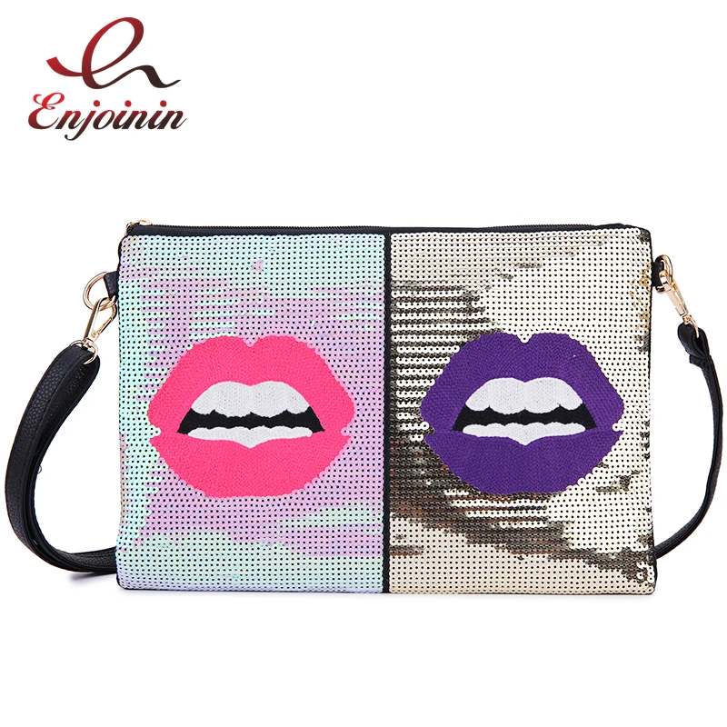 

Сумка-конверт женская из искусственной кожи, с блестками, вышитый клатч